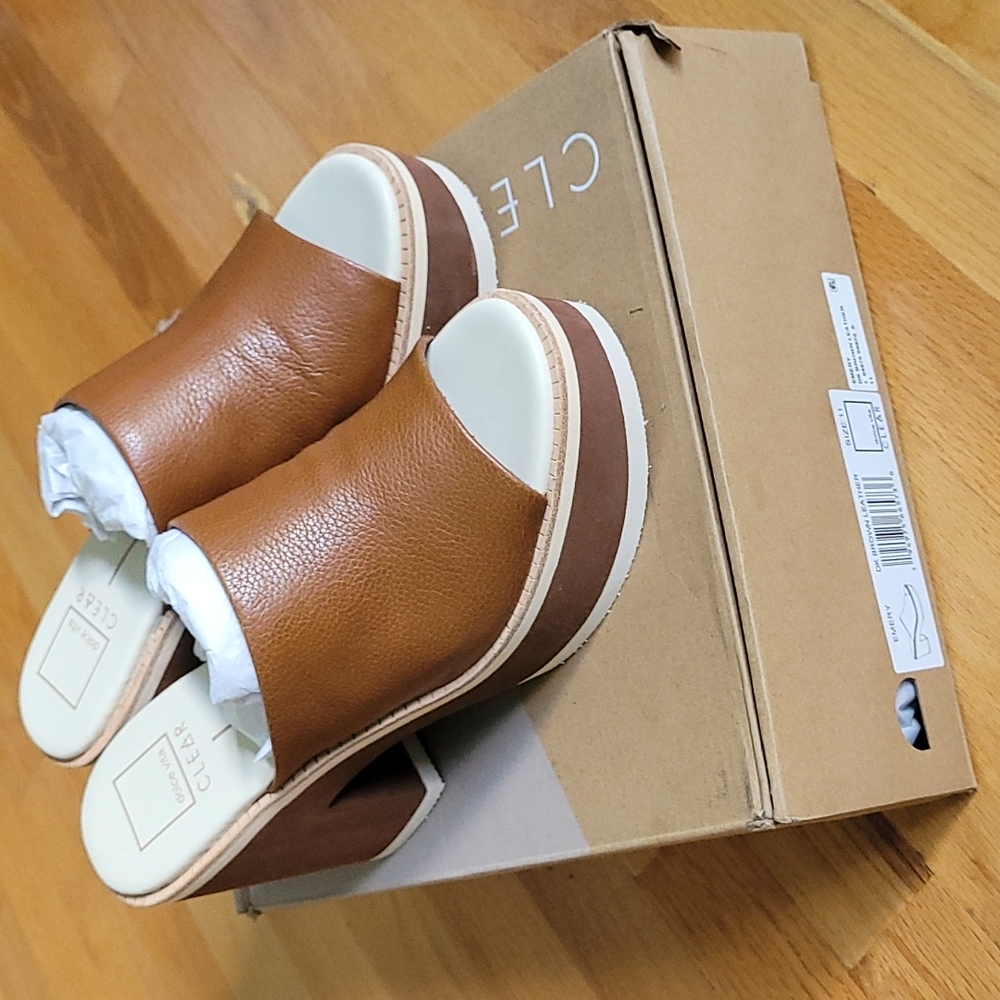 Dolce Vita Emery Platform Sandals Dark Brown Leather Size 8